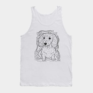 Dachshund drawing design Tank Top